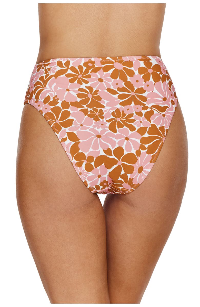 Flirtt Gottex Summer Memories High Waist Bikini Bottom, Alternate, color, Pink-Brown