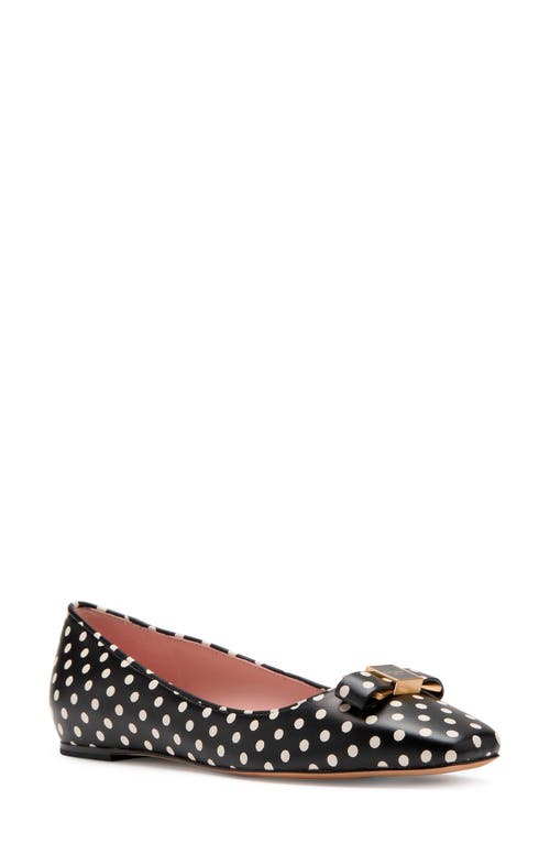 Kate Spade New York Bowdie Breezy Dot Ballet Flat In Black/cream