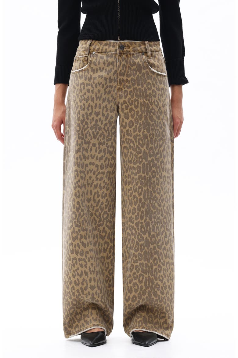 High Waist Wide Leg Jeans, Main, color, LEOPARD
