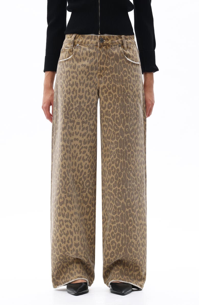 Bayeas High Waist Wide Leg Jeans, Main, color, Leopard