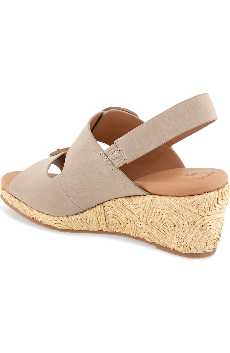 Gentle Souls Greca Raffia Slingback Platform Wedge Sandal, Alternate, color, Mushroom Nubuck