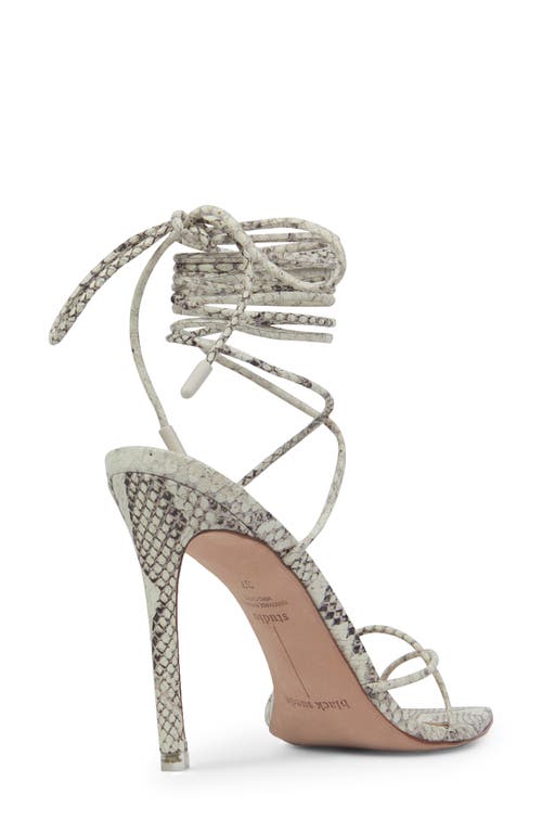 Black Suede Studio Talia Snake-embossed Ankle-wrap Sandals In Desert Snake