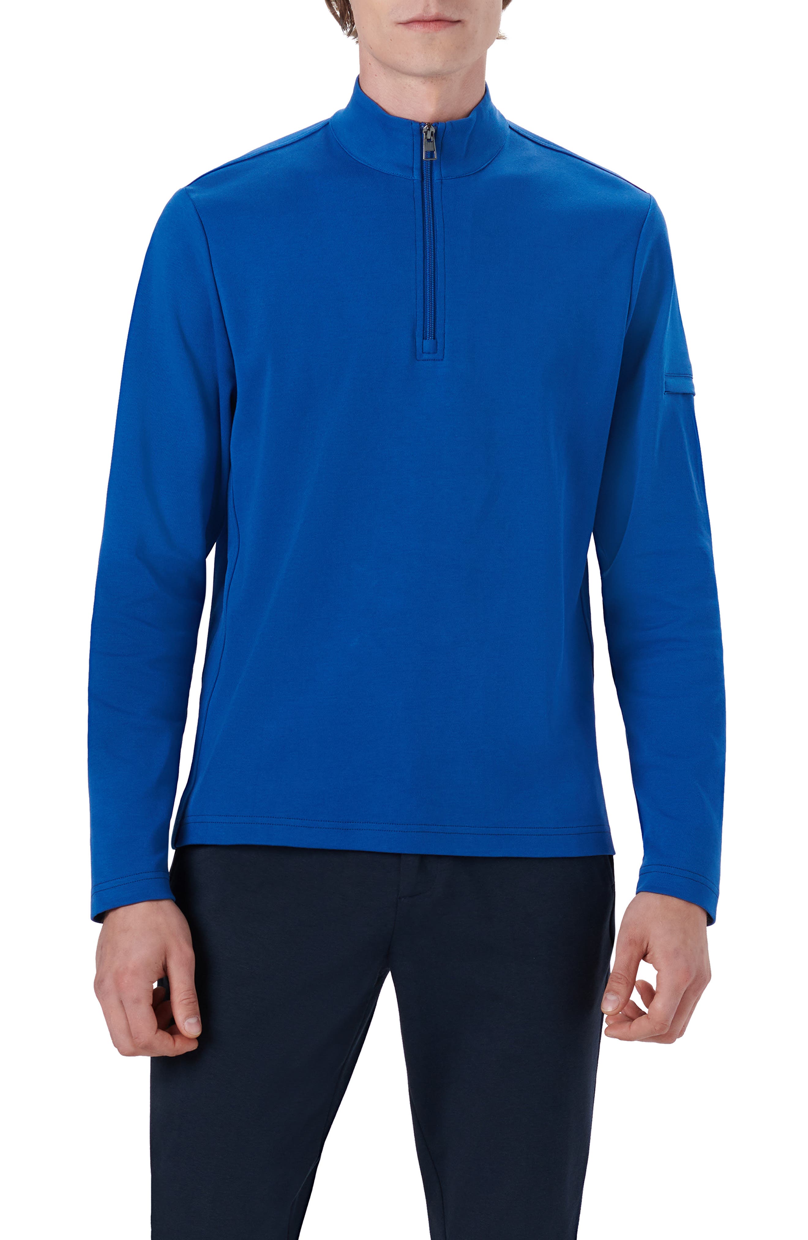 Bugatchi Cotton Quarter Zip Pullover