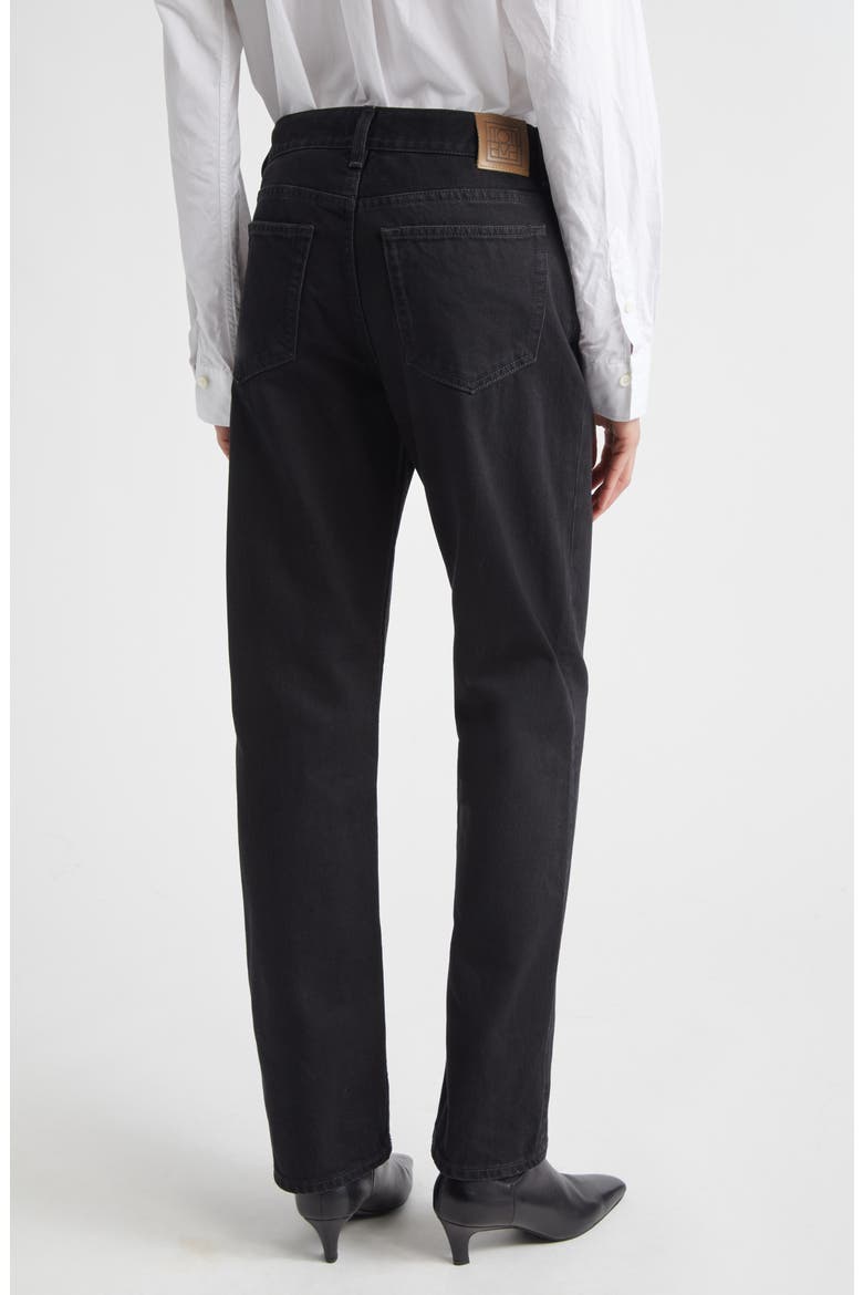 Low Rise Organic Cotton Straight Leg Jeans, Alternate, color, BLACK