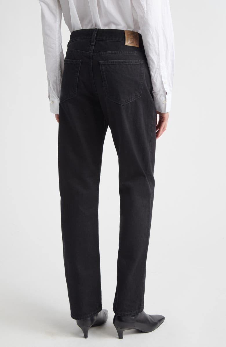 TOTEME Low Rise Organic Cotton Straight Leg Jeans, Alternate, color, Black