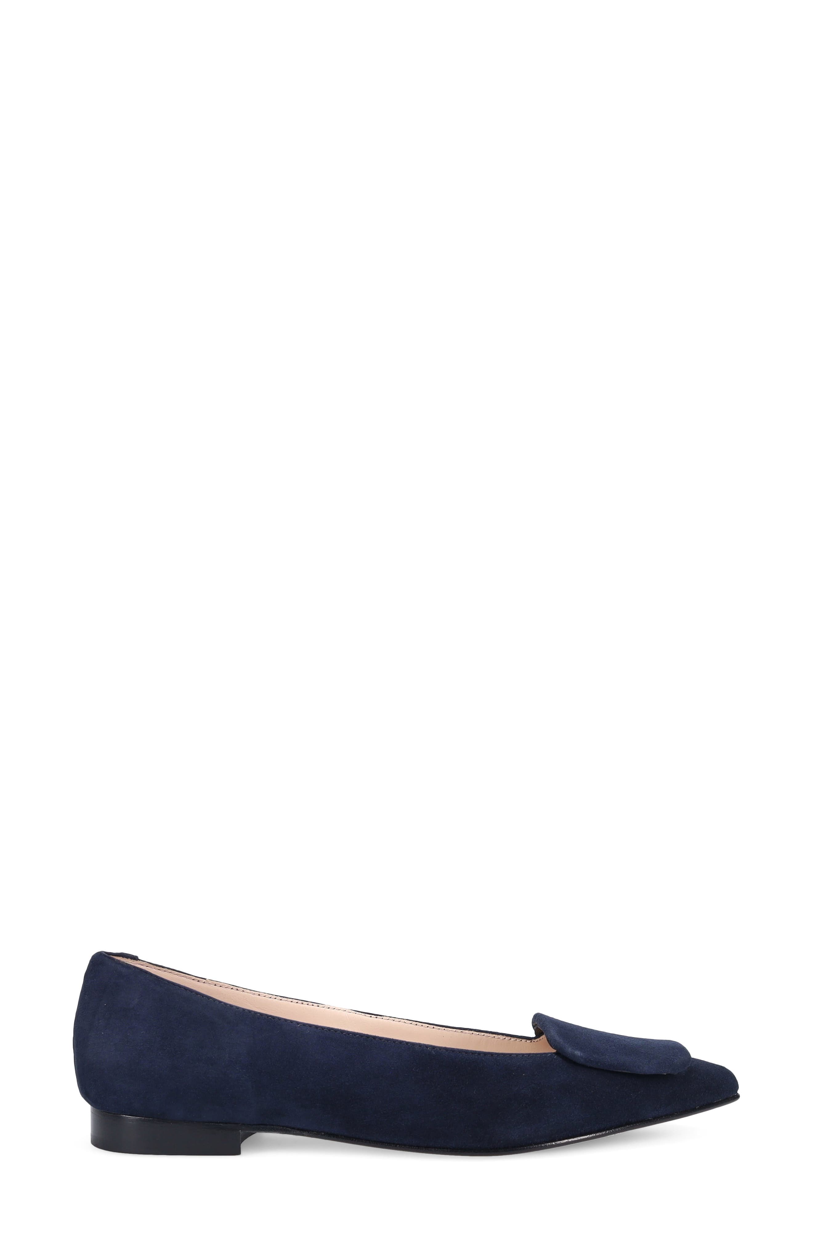Yuna Pointed Toe Flat, Alternate, color, FRENCH NAVY