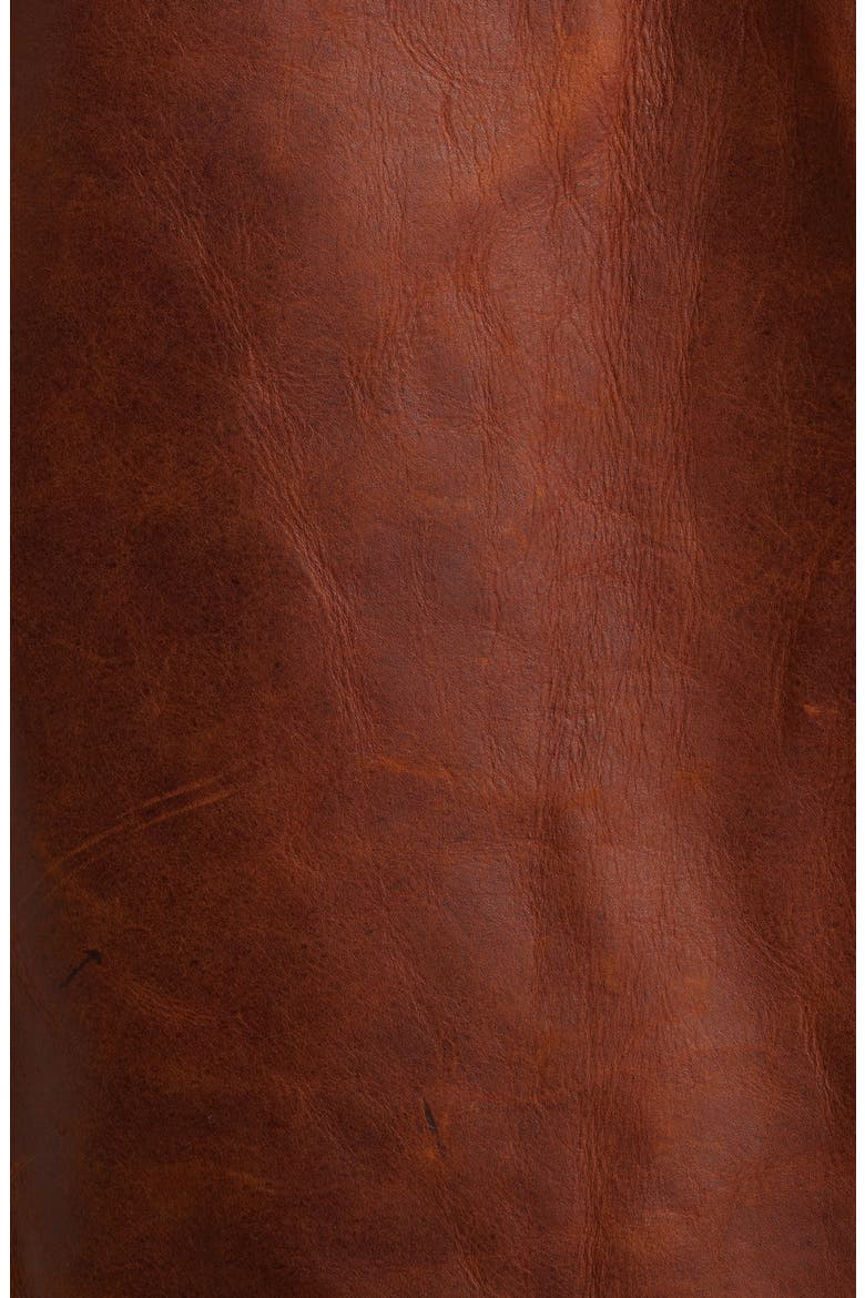 Lightweight Vintage Oil Tanned Unlined Cowhide Leather Trucker Jacket, Alternate, color, WHISKEY