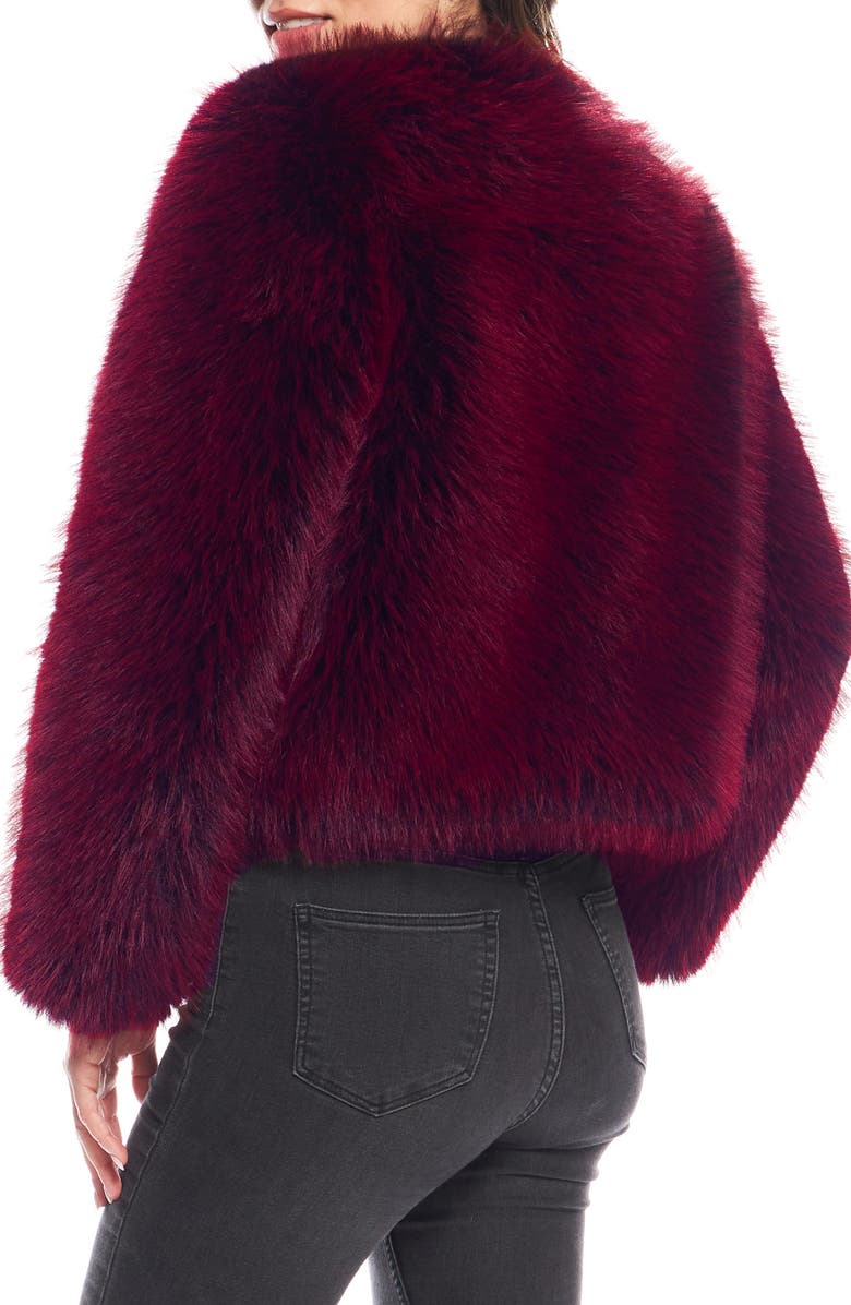 DONNA SALYERS FABULOUS FURS Happy Hour Faux Fur Jacket, Alternate, color, Merlot
