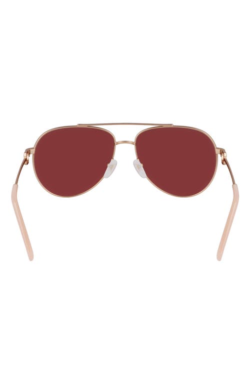 Longchamp Foulonn 58mm Aviator Sunglasses In Rose Gold/wine