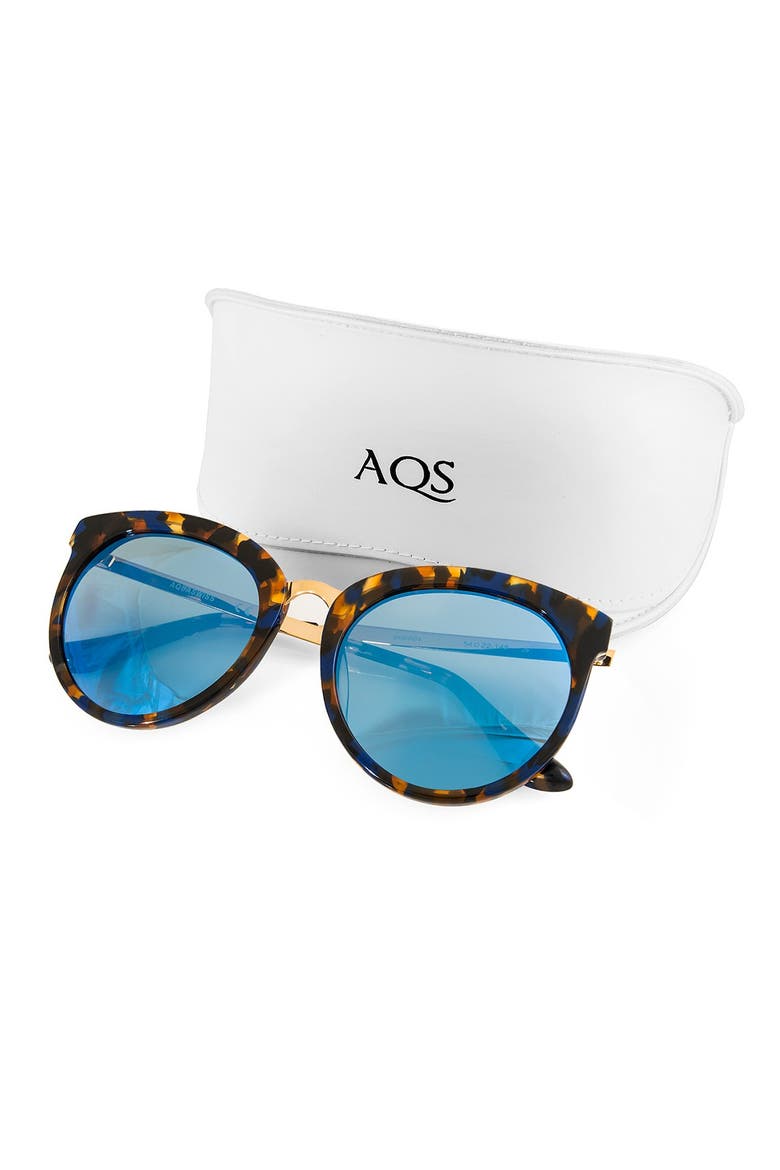 Poppy 54mm Round Sunglasses, Alternate, color, ORANGE-BLUE-BLACK-GOLD