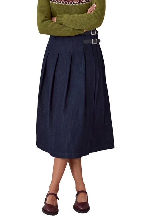 Dark Wash Midi Denim Skirt