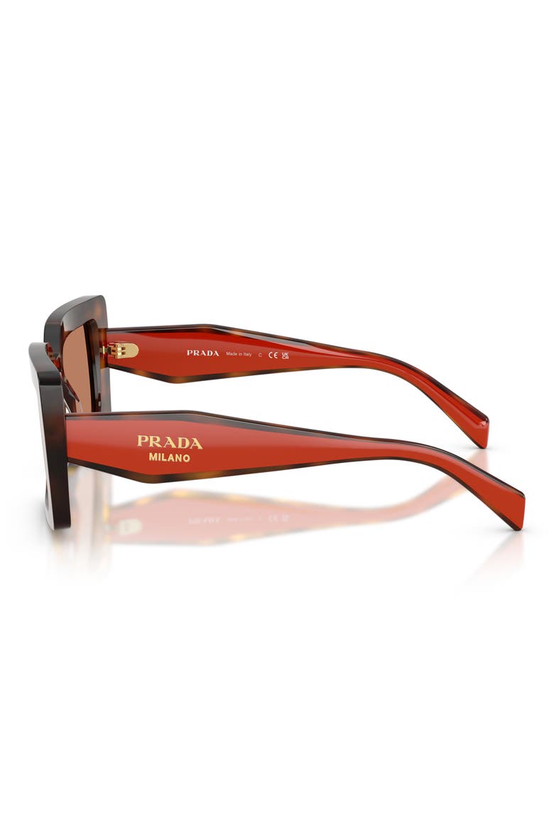 52mm Rectangular Sunglasses, Alternate, color, JUNIPER TORTOISE / BROWN