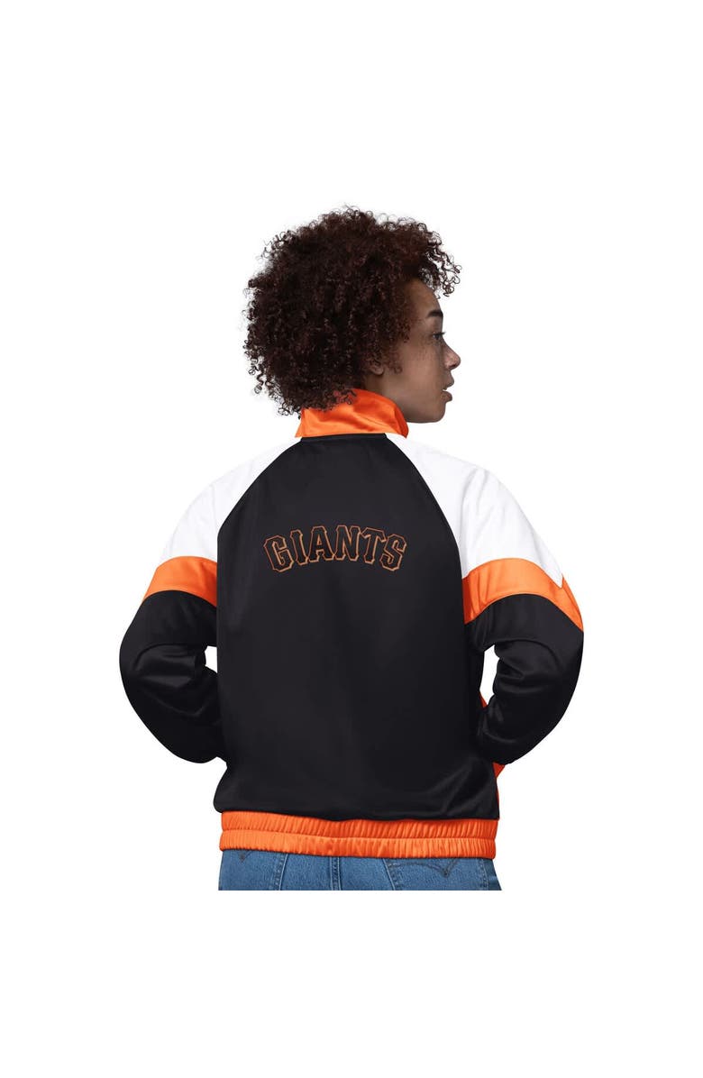 STARTER Women's Starter  White/Orange San Francisco Giants Teamwork Raglan Full-Zip Track Jacket, Alternate, color, White