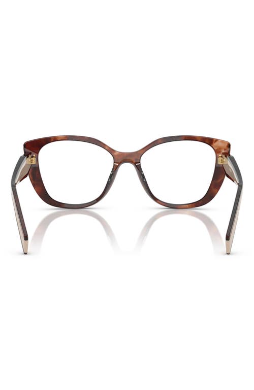 Prada 51mm Cat Eye Optical Glasses In Caramel
