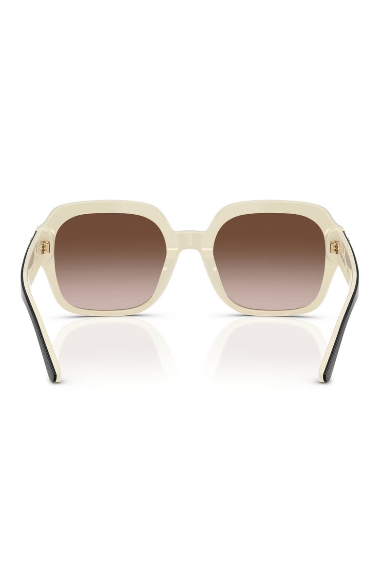 56mm Round Sunglasses, Alternate, color, BLACK/IVORY