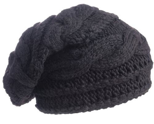 Nirvanna Designs Triple Braid Cable Slouch In Black