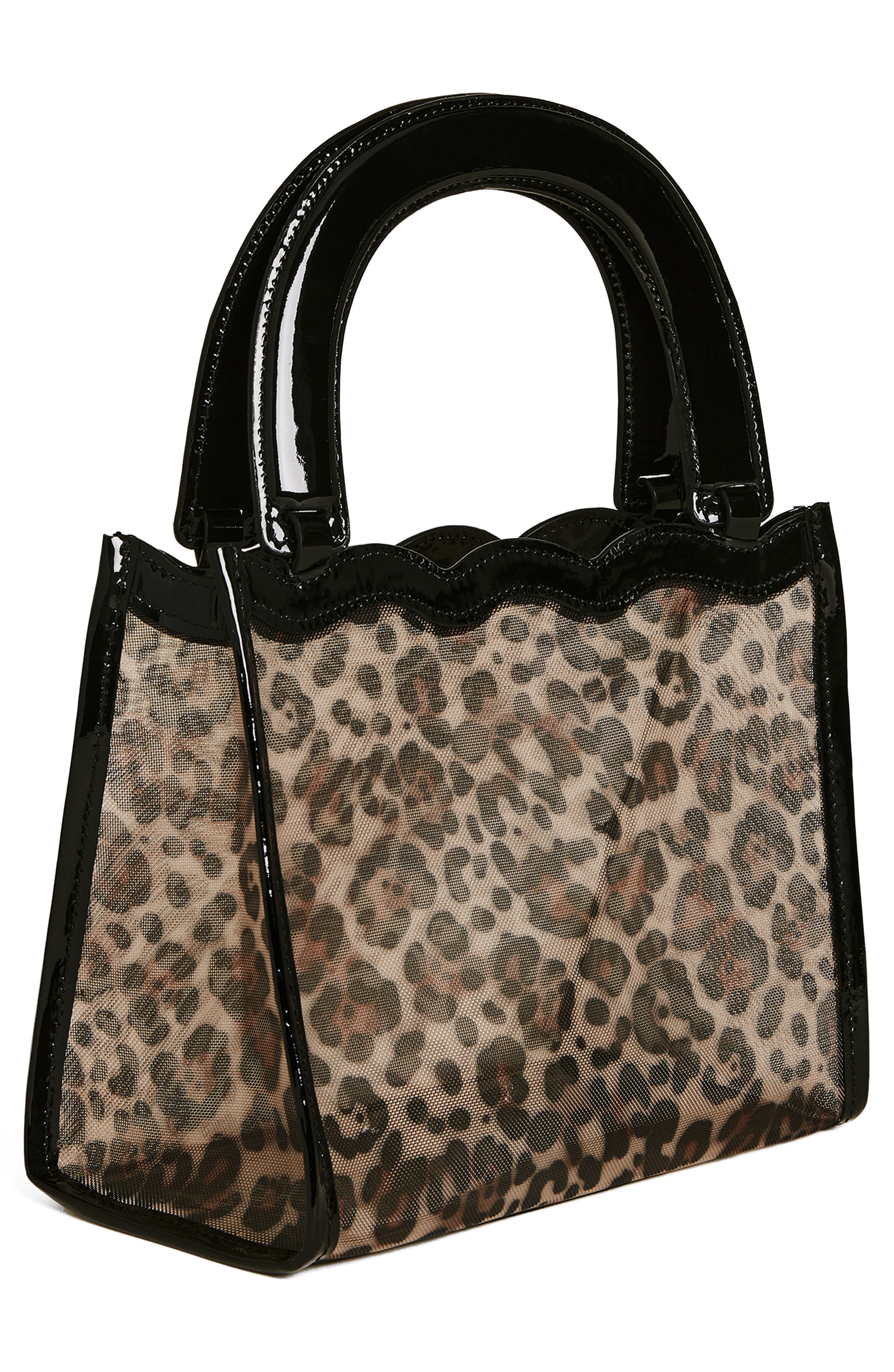 Reformation Emma Mini Top Handle Bag, Alternate, color, Leopard Mesh