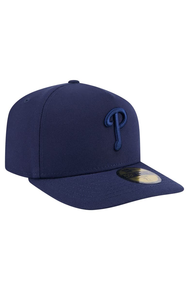 New Era Men's New Era Navy Philadelphia Phillies Color Pack A-Frame 59FIFTY Fitted Hat, Alternate, color, Navy