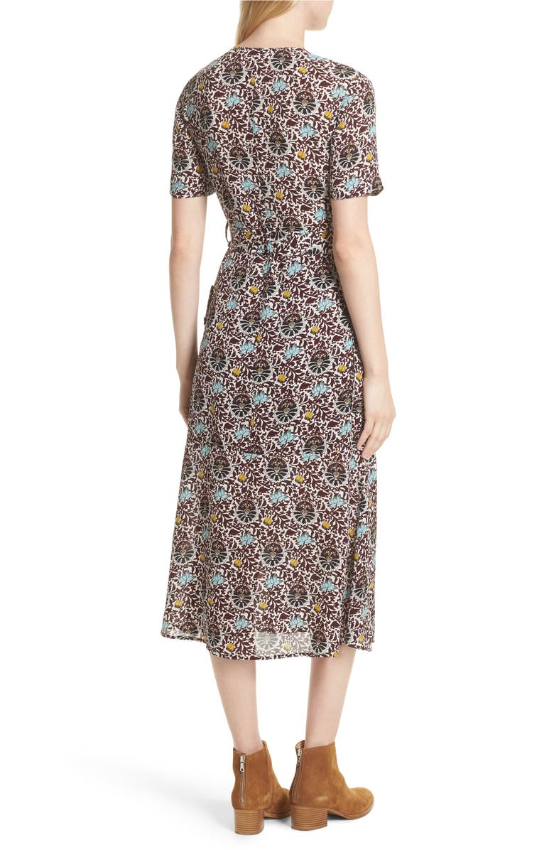 A.L.C. Stephanie Print Silk Wrap Dress, Alternate, color,