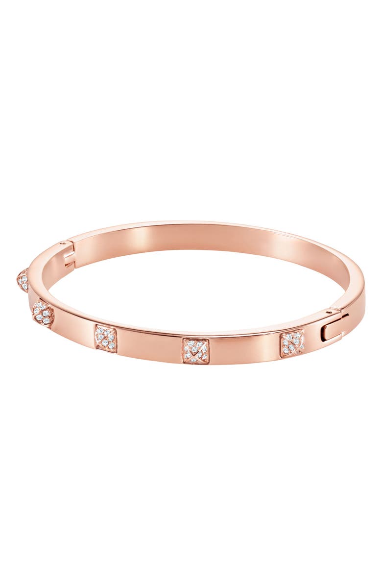 Swarovski Dextera Crystal Bangle, Alternate, color, White/Rose Gold