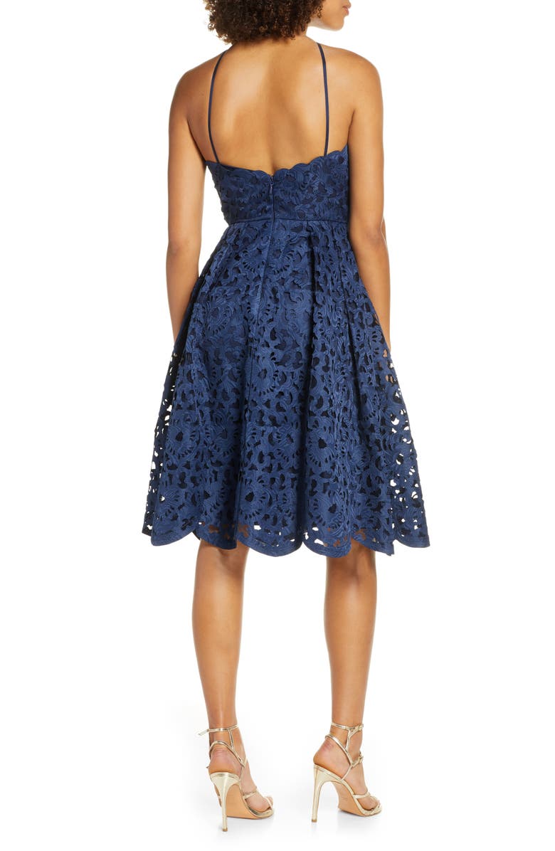 Chi Chi London Claudetta Fit & Flare Lace Dress, Alternate, color, 