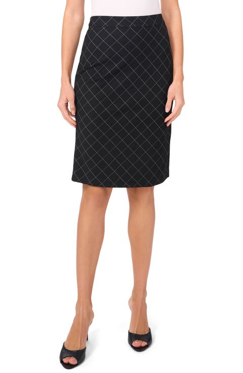 Print Ponte Pencil Skirt