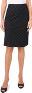 Halogen® Print Ponte Pencil Skirt