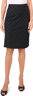 Halogen® Print Ponte Pencil Skirt