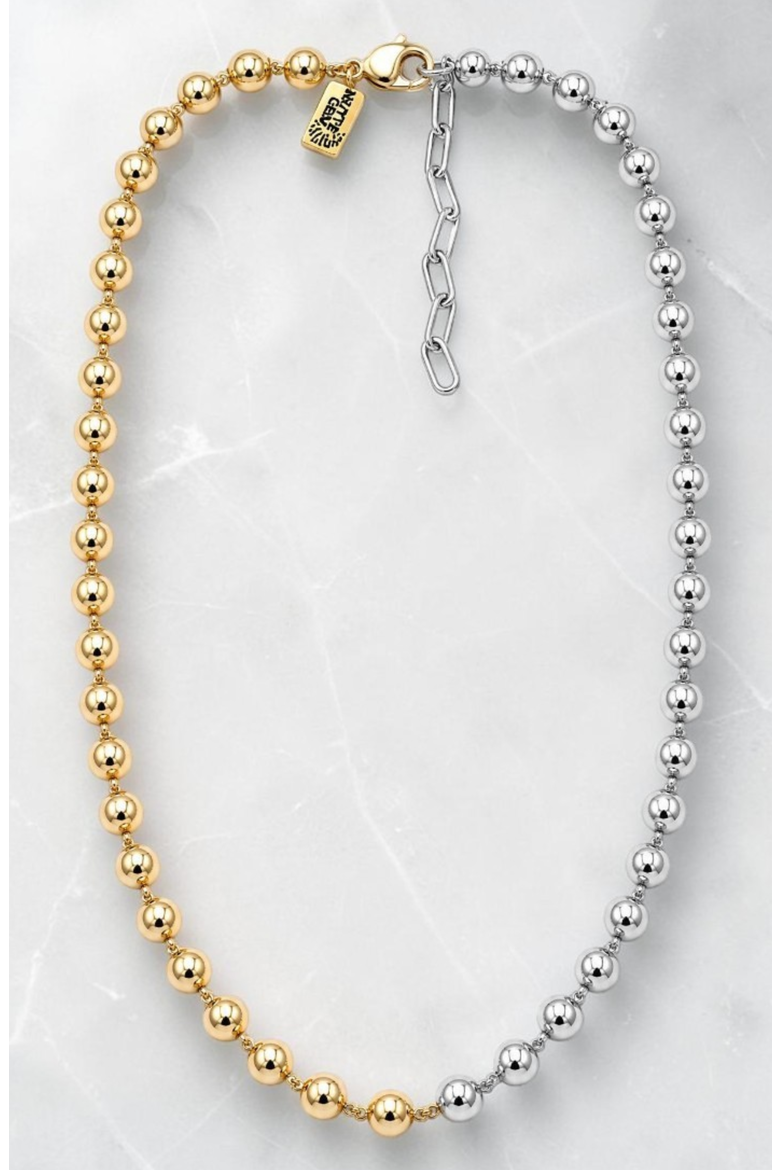 Duo Ball Necklace, Alternate, color, Gold/Silver