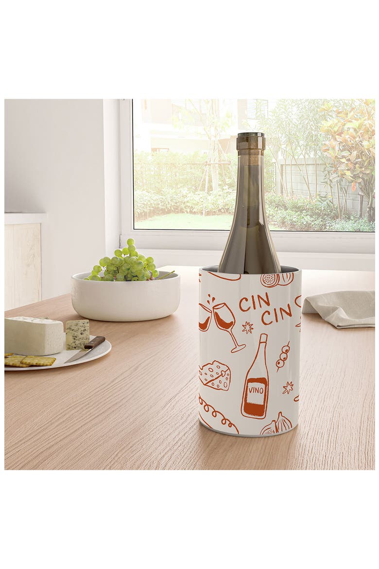 Cheese and Wine Stainless Steel Wine Chiller, Alternate, color, ORANGE