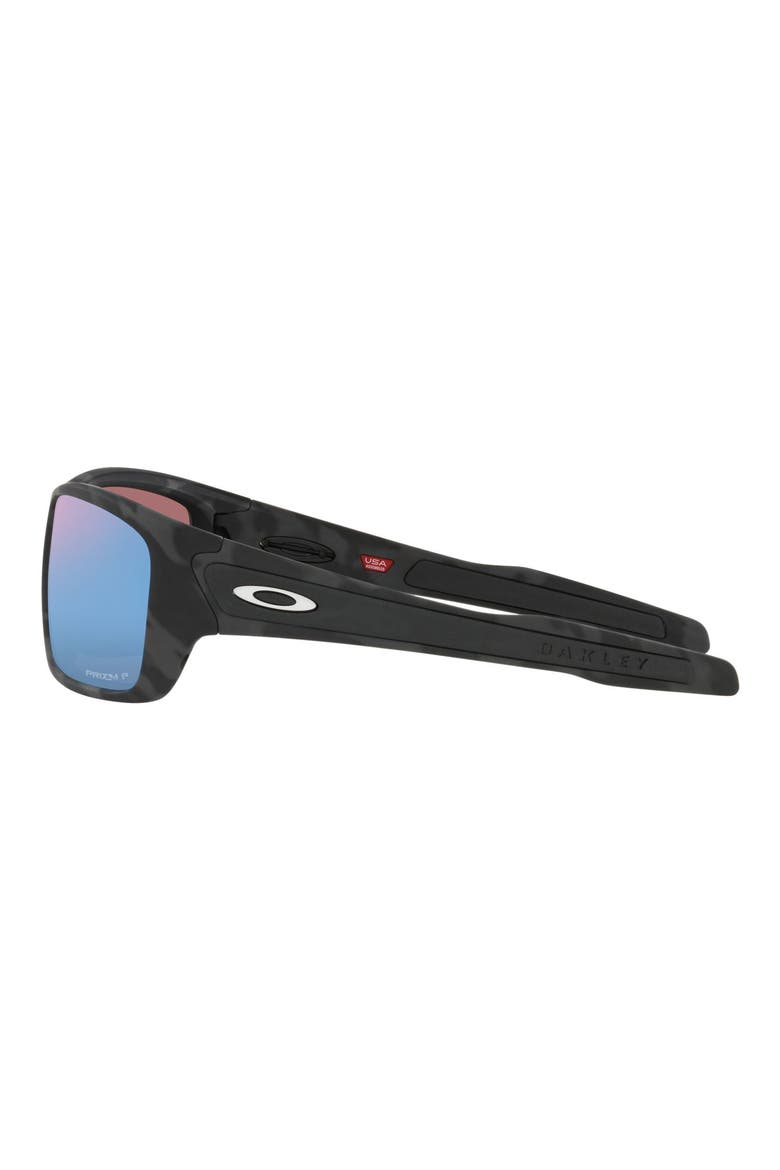 Turbine 65mm Polarized Oversize Rectangular Sunglasses, Alternate, color, RUBBER BLACK