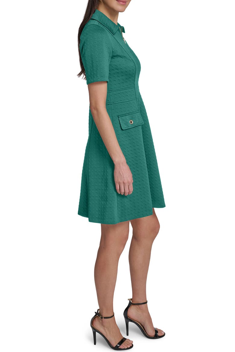 Zip Fit & Flare Dress, Alternate, color, CYPRESS