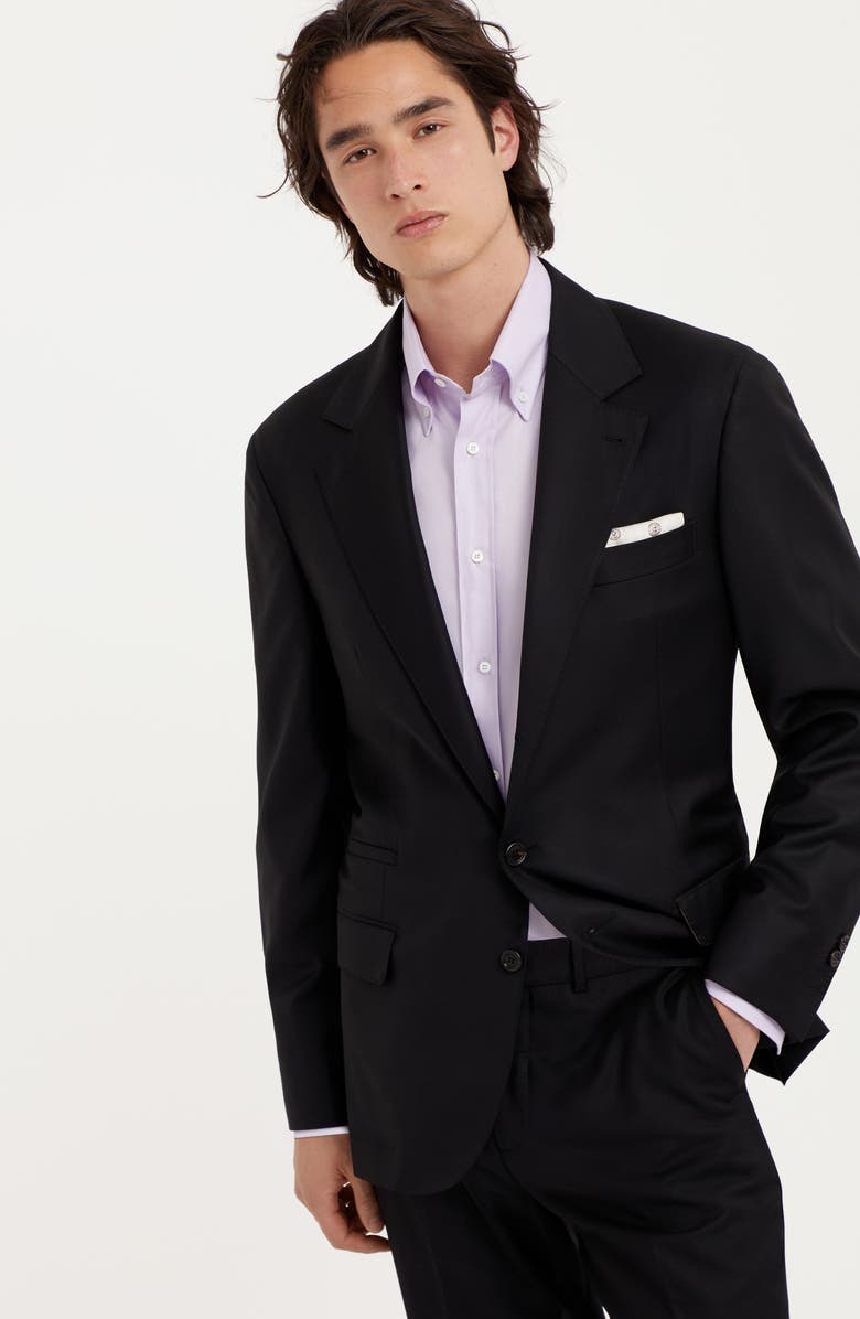 Brunello Cucinelli Twill blazer, Alternate, color, Black