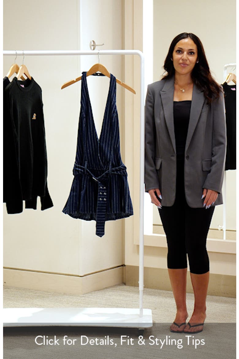 Pinstripe Belted Denim Minidress video
