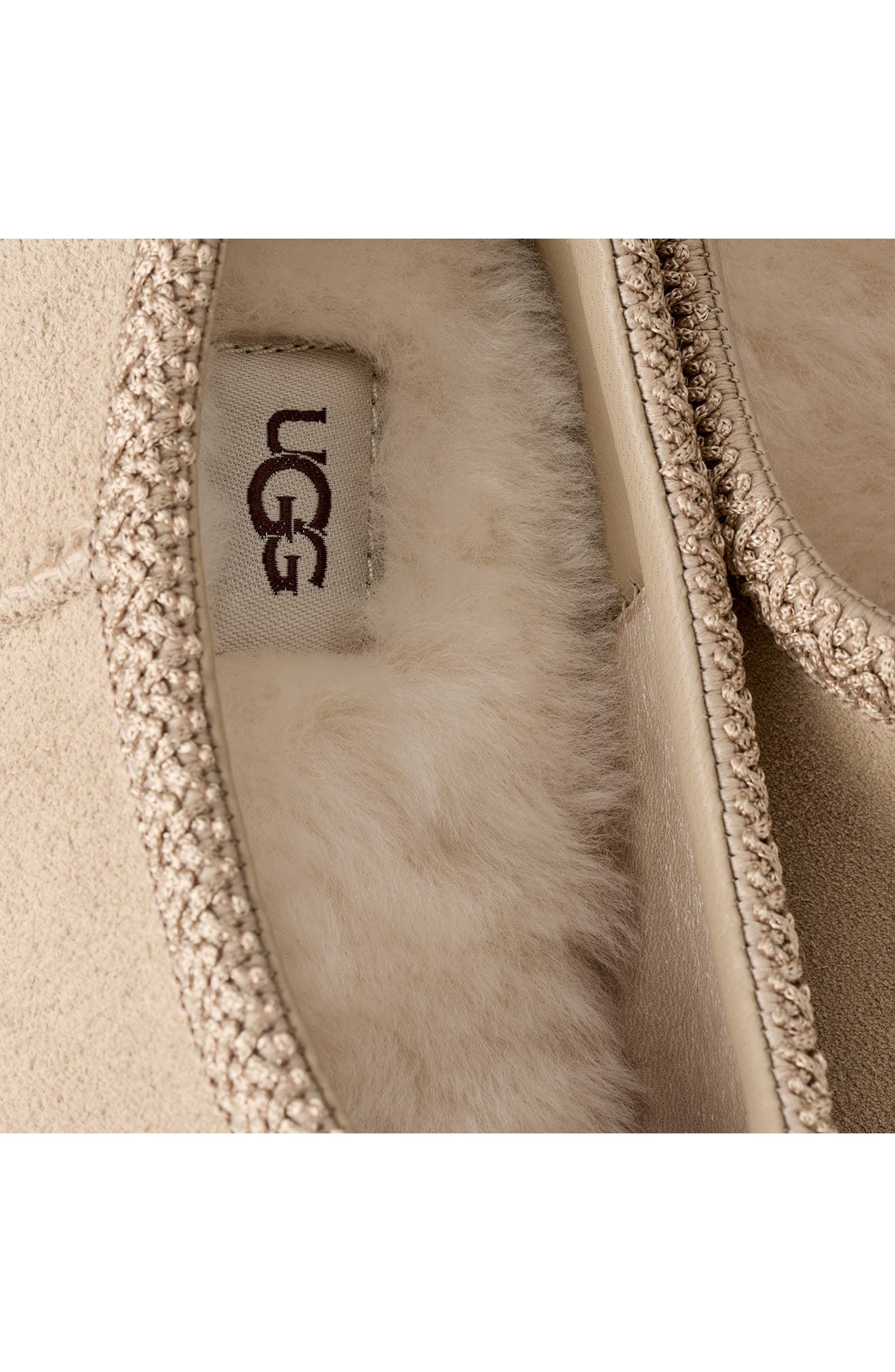 Tasman Deconstructed Genuine Shearling Lined Slipper, Alternate, color, SAND