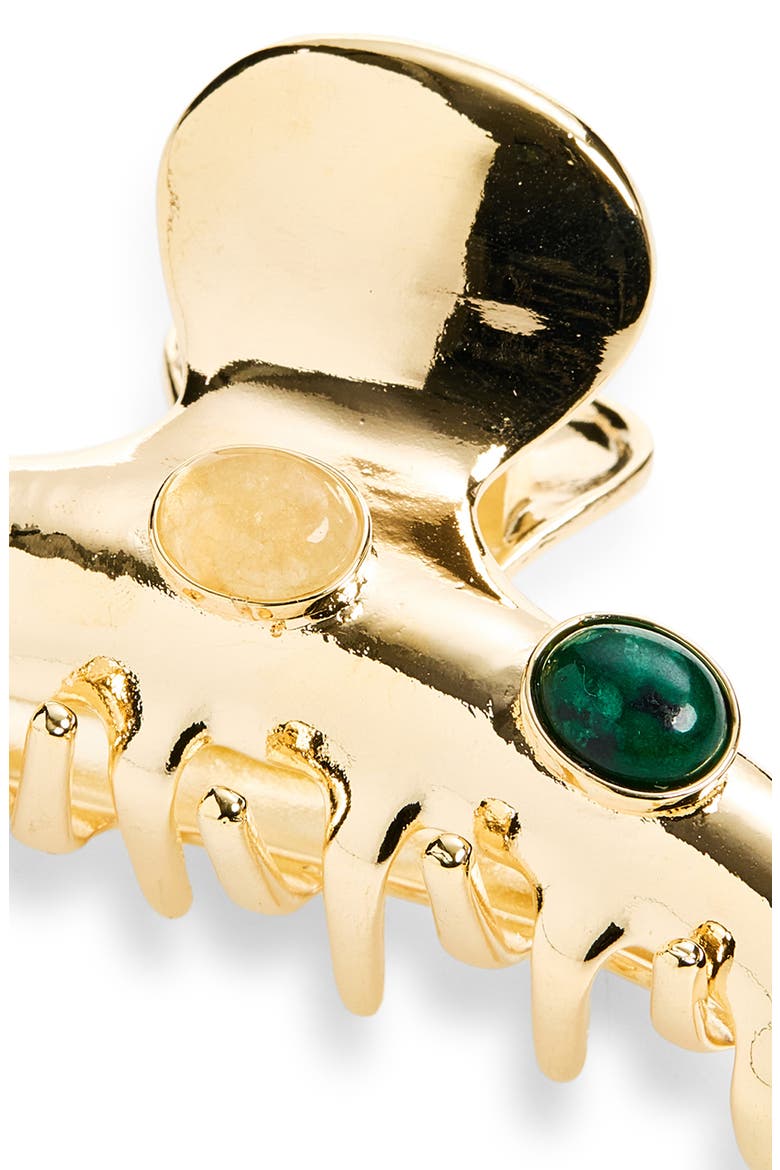 Stone Embellished Claw Clip, Alternate, color, GOLD
