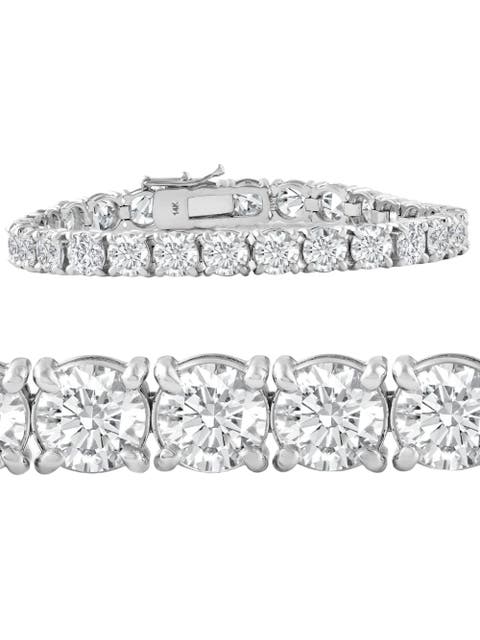 20 Ct Lab Grown Diamond Tennis Bracelet 14k Gold 7"