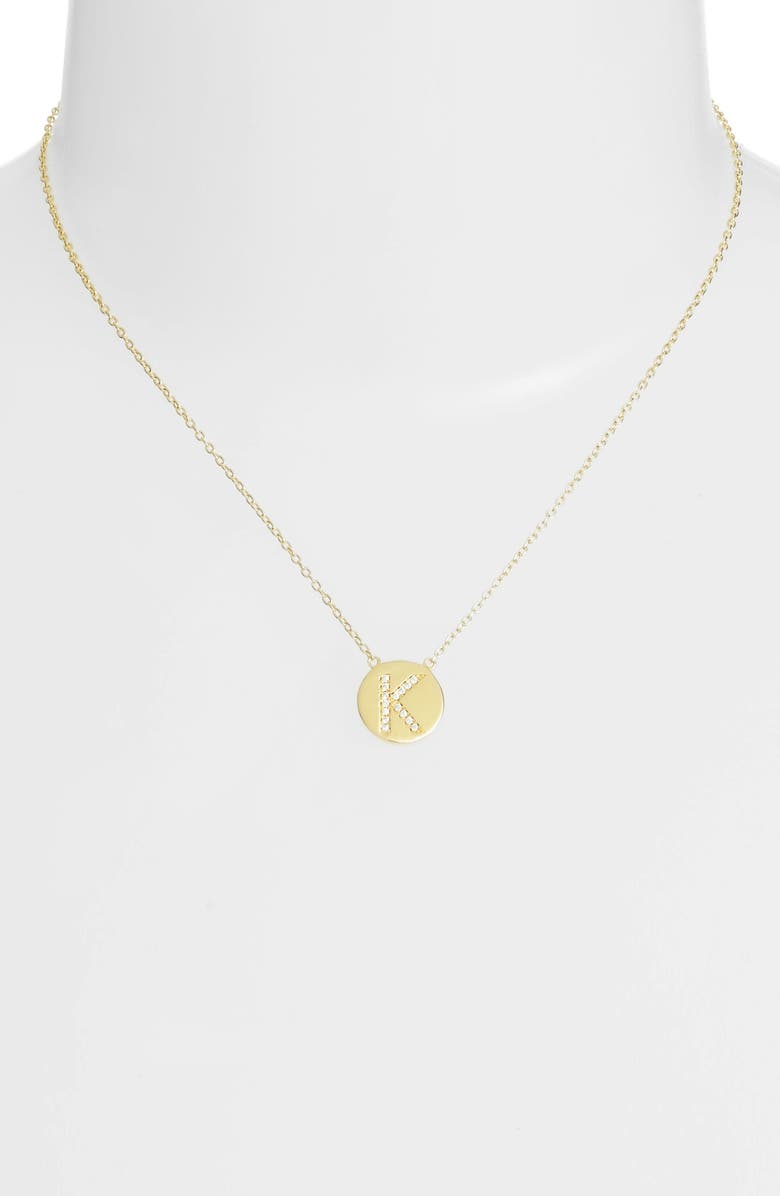 Sterling Forever Crystal Embellished Initial Pendant, Alternate, color,