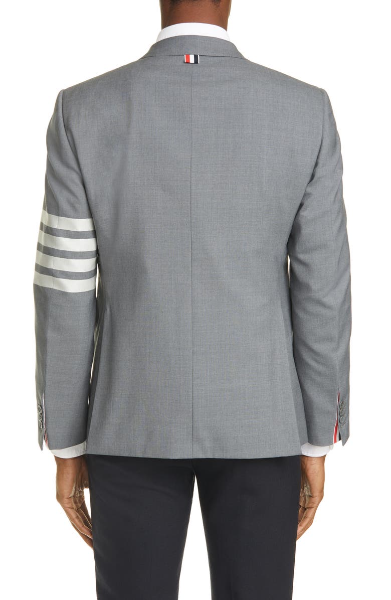 Thom Browne 4 Bar Mélange Wool Sport Coat, Alternate, color, Med Grey