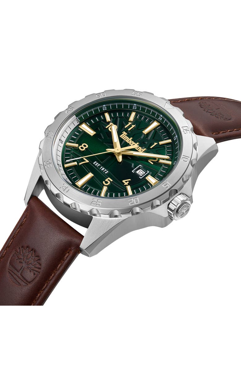 Timberland Day Pond Leather Strap Watch, 45mm, Alternate, color,