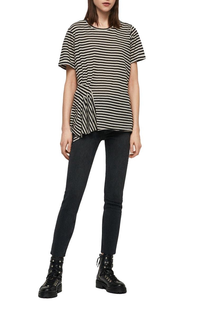 Robi Stripe Tee, Alternate, color, CHALK/ INK BLUE