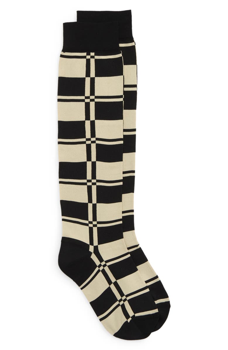 Jil Sander Check Knee High Socks, Main, color, 