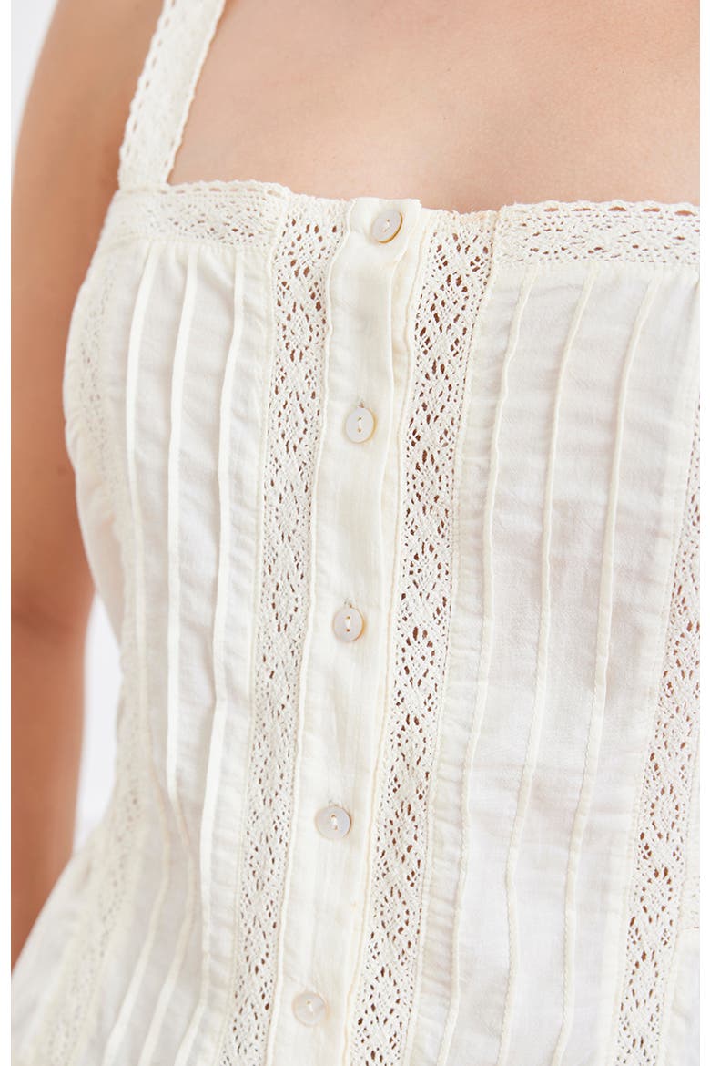 Louie Cotton Lace Inset Tank, Alternate, color, Cream