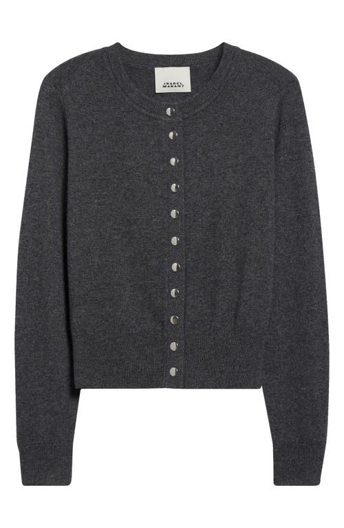 Isabel Marant Idesia Merino Wool & Cashmere Cardigan In Anthracite