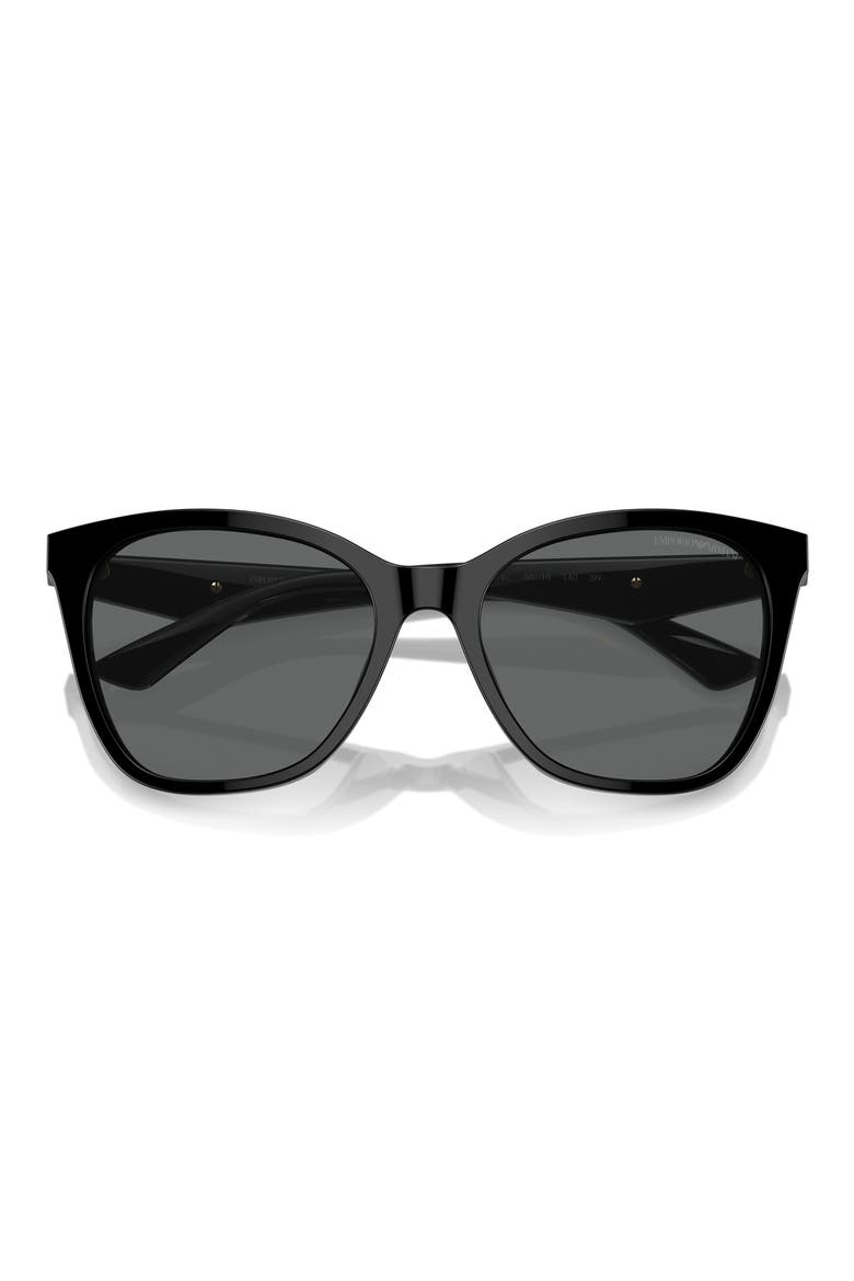 56mm Butterful Sunglasses, Alternate, color, SHINY BLACK / DARK GREY