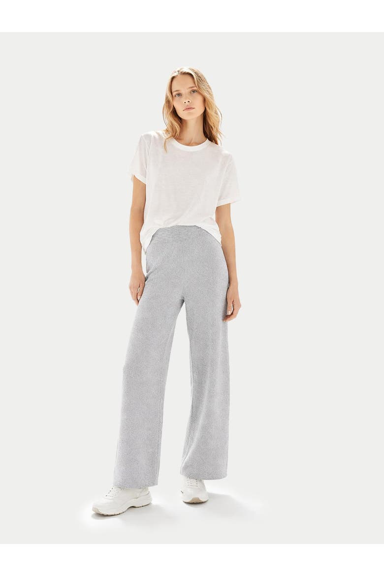 Wide-Leg Ajour Knit Cashmere Pants, Alternate, color, high rise