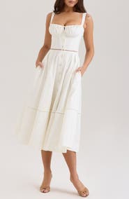 HOUSE OF CB Chiarina Stretch Cotton Midi Sundress