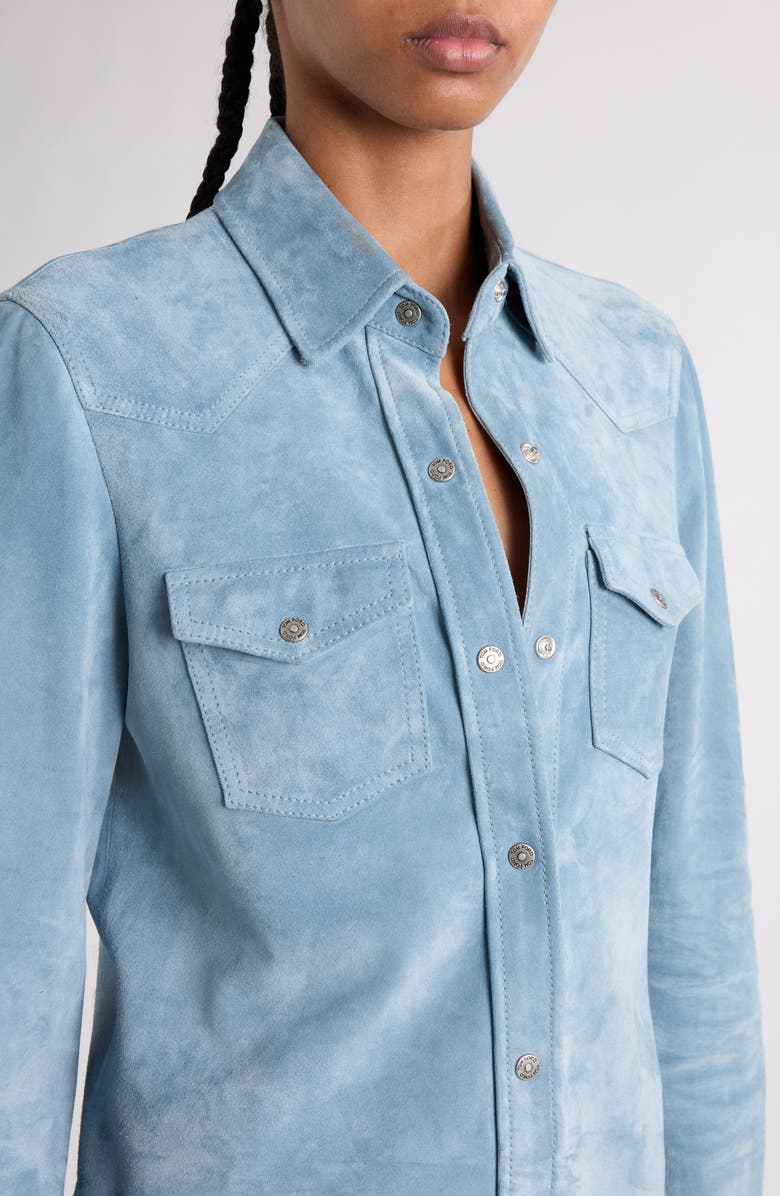 TOM FORD Suede Western Shirt, Alternate, color,