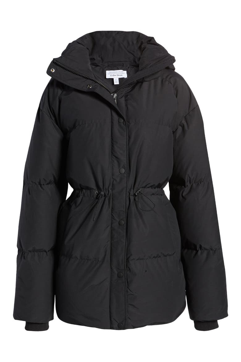 Oversize Hooded Down Puffer Jacket, Alternate, color, BLACK