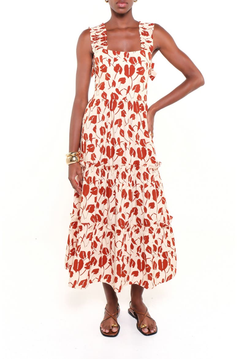 The New Sunset Print Sleeveless Maxi Dress, Main, color, RED BRAVE FLORA